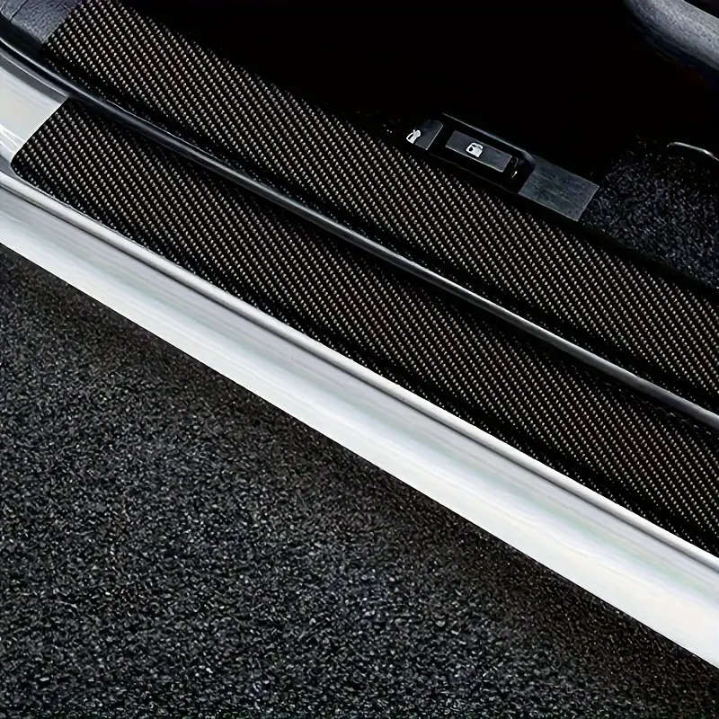 5 Pcs Carbon Fiber Car Door Sill Protector Stickers Prevent Dirt and Scratches Suitable