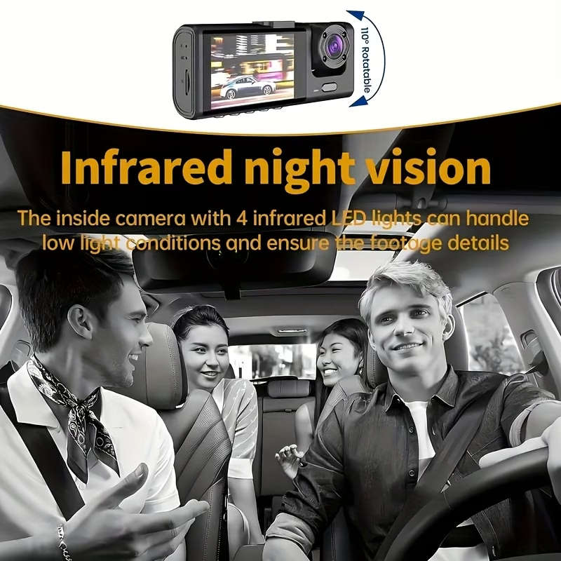 Car Dash Cam Is Equipped With Dual 1080P lenses