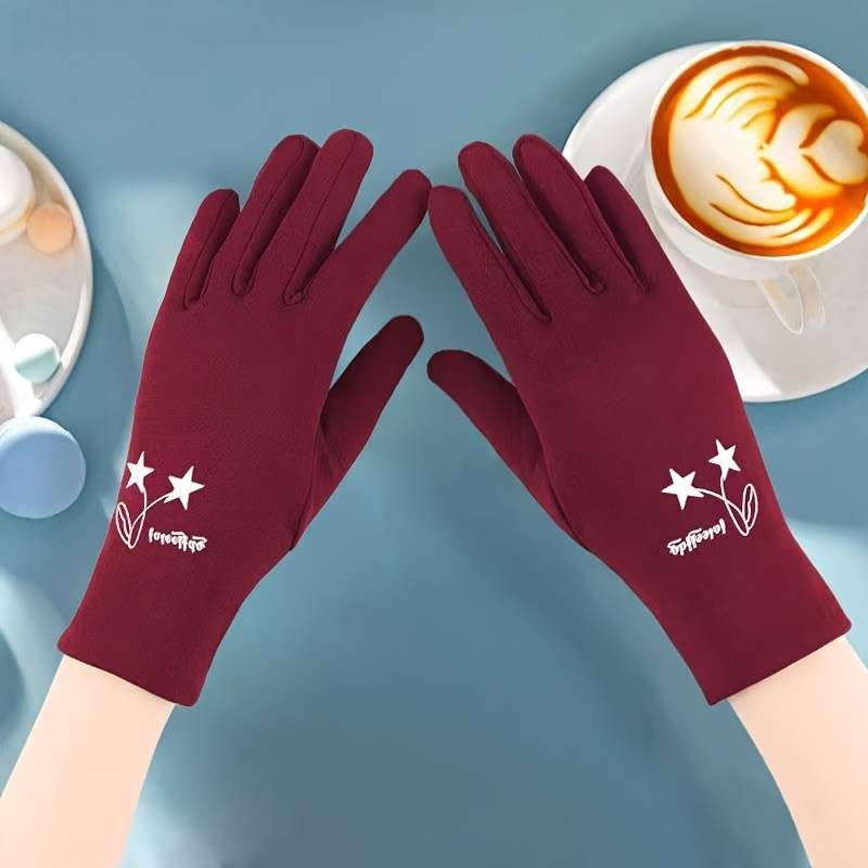 1 Pair Black Warm Gloves