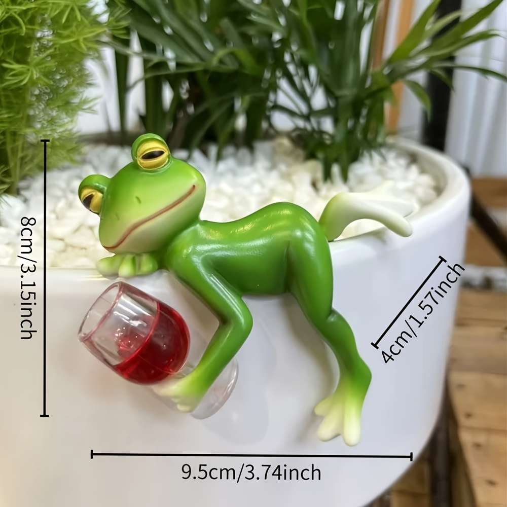 1pc 2D Flat Whimsical Frog Whimsical Green Frog Hanging Resin Decor Fun
