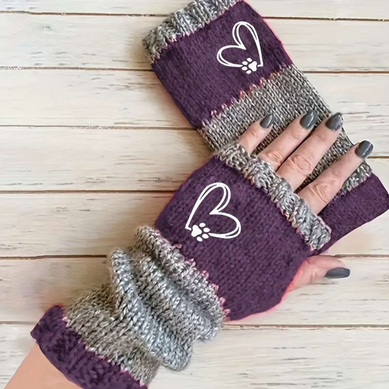 1 Pair Dark Gray Warm Gloves