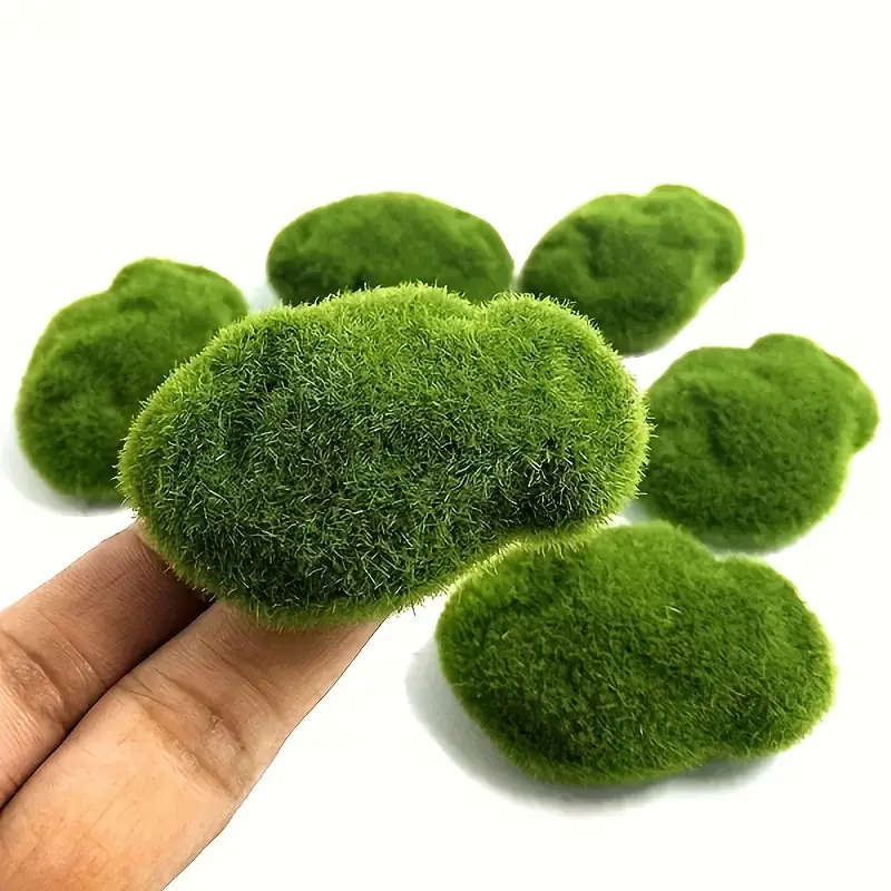 10pcs Lifelike Artificial Moss Rocks