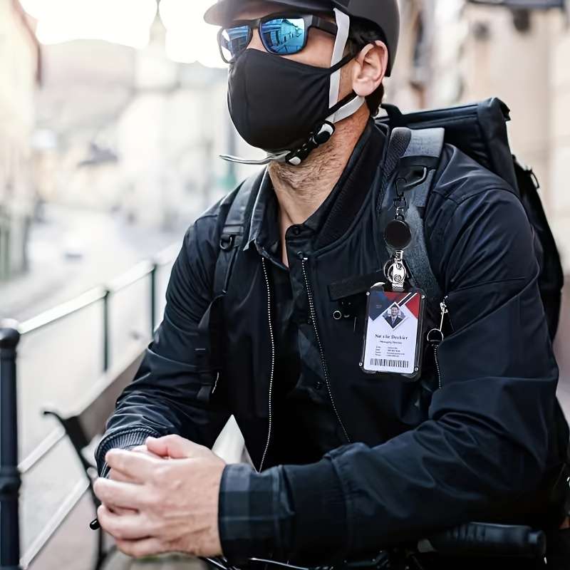 1pc Durable Plastic Extendable Work Pass Card Holder with ID Holder C Sleek Design for Office