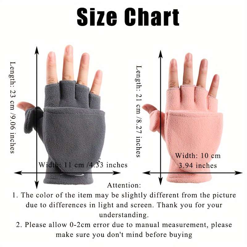 1 Pair Men Gray Warm Gloves