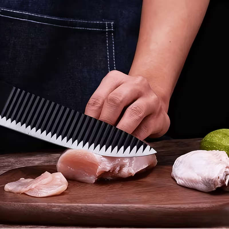 6Pcs Stainless Steel Textured Knife Set