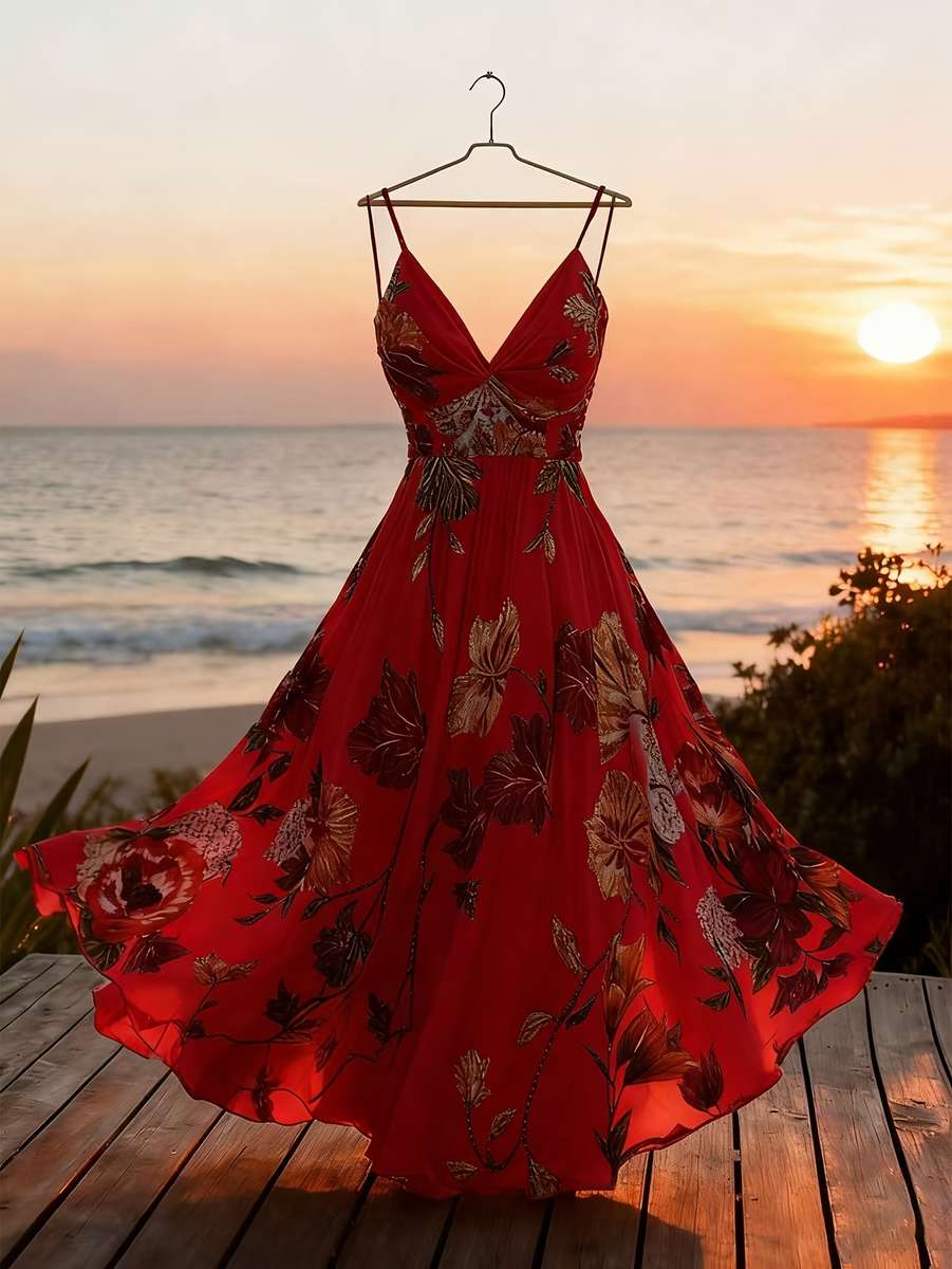 Women S Dress Color Deep Red Size S