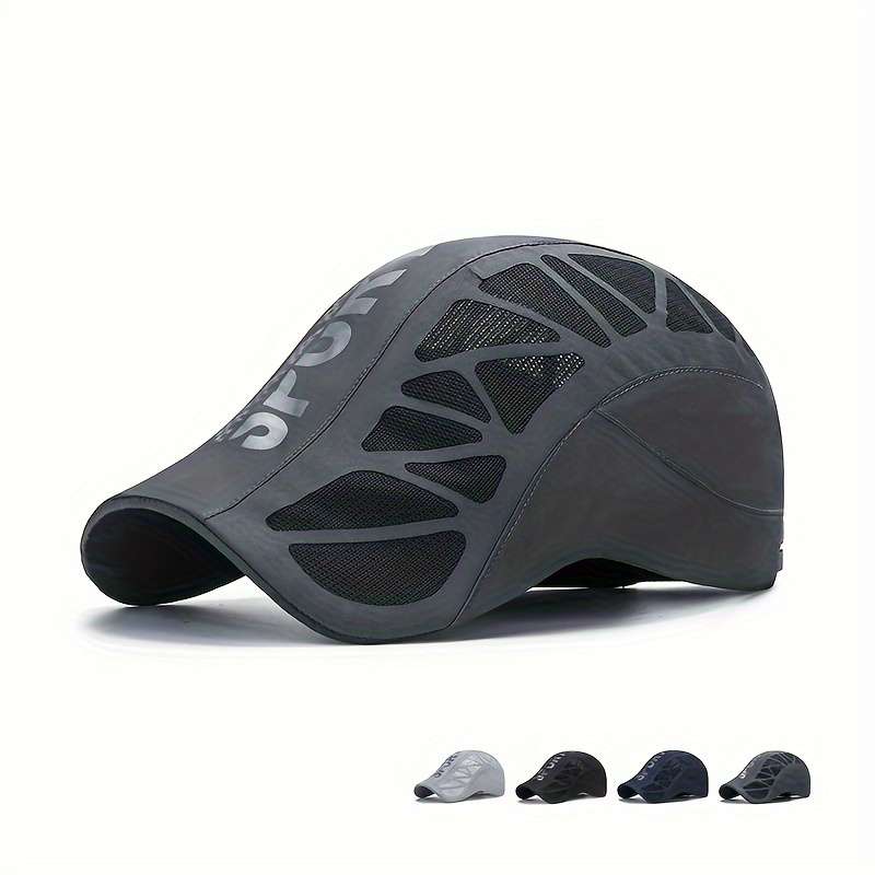 1pc Premium Trendy Cool Peaked Cap Sport Print Breathable Quick Dry Baseball Cap Breathable Mesh