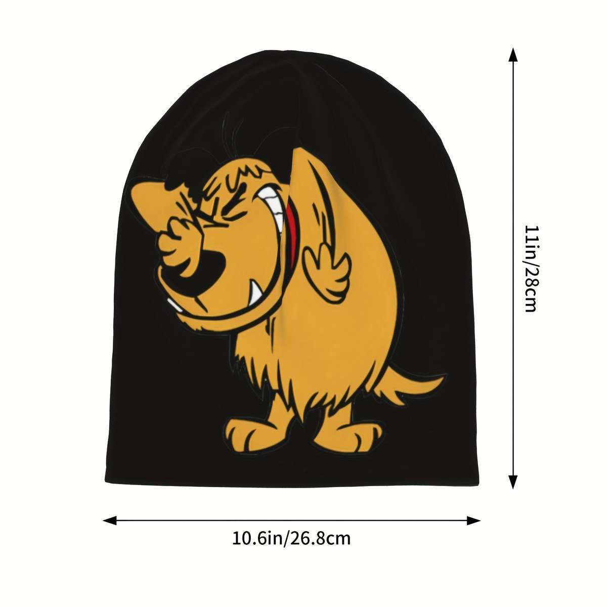 Cartoon Dog Laughing Graphic Skullies Beanies