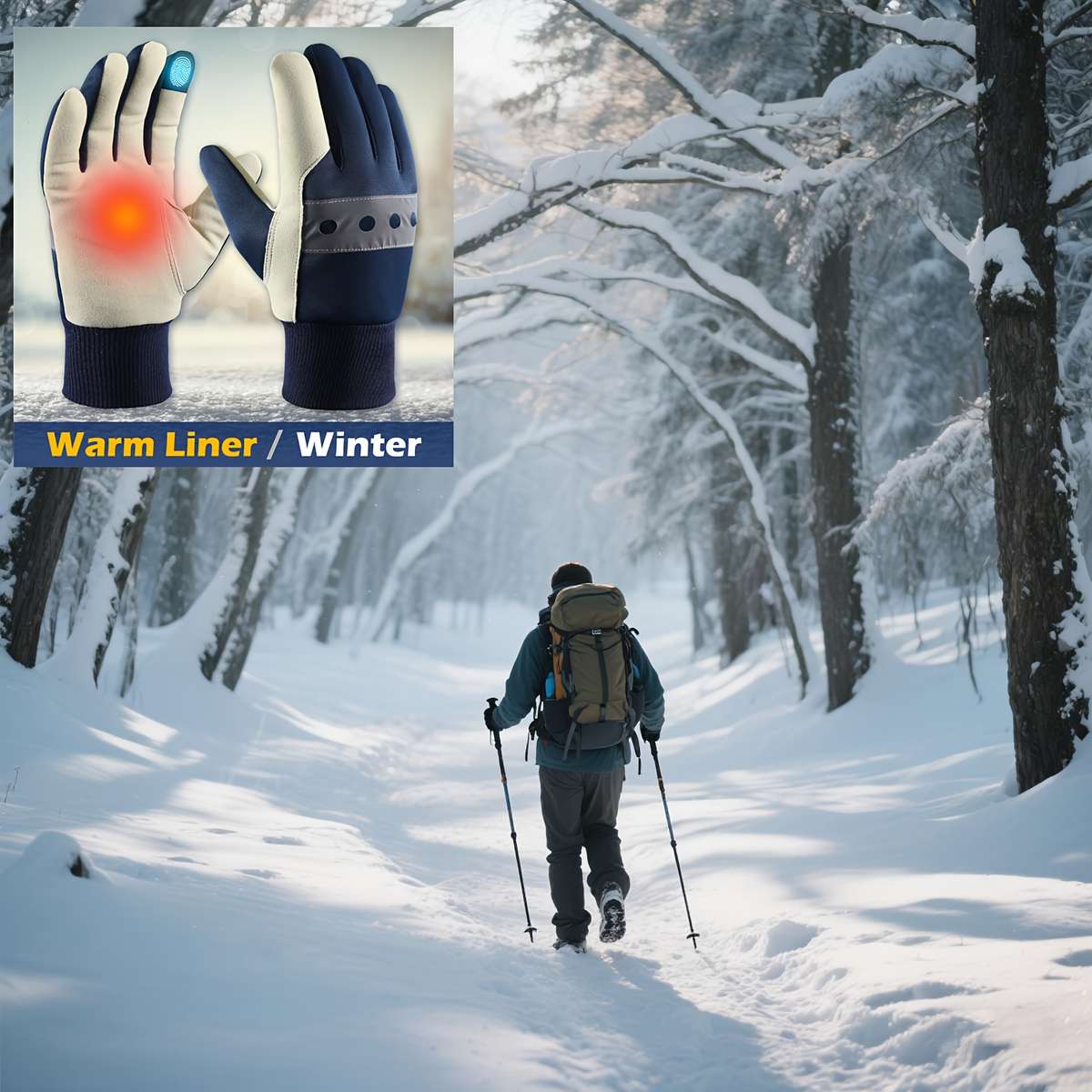 1 Pair Size M Warm Gloves