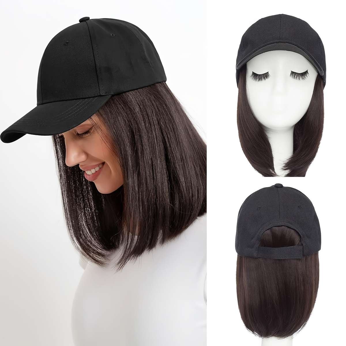 1Pc Black 40.64cm Fashion Design Wig