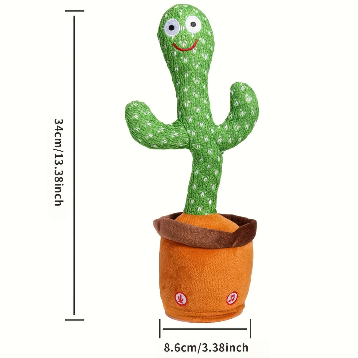 1pc Interactive Talking Cactus Youngsters Toy LED Singing Recording Music Dance Imitation for 3-6 Mo