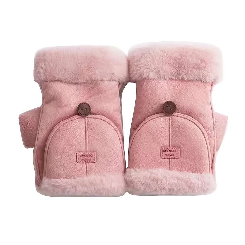 1 Pair Khaki Warm Gloves