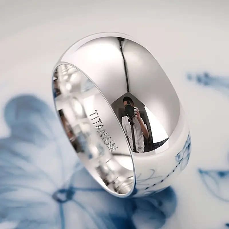 Titamium 8mm Mens Fashion Ring, Durable, Modern