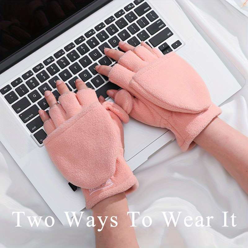 1 Pair Men Gray Warm Gloves