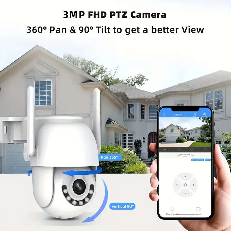 Waterproof Outdoor Smart WIFI PTZ Security HD Camera