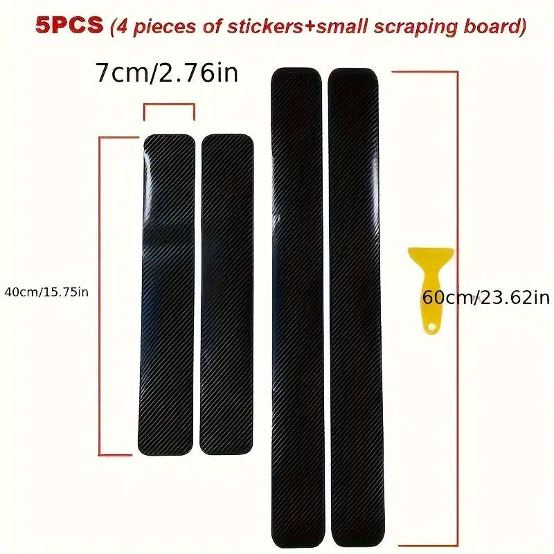 5 Pcs Carbon Fiber Car Door Sill Protector Stickers Prevent Dirt and Scratches Suitable