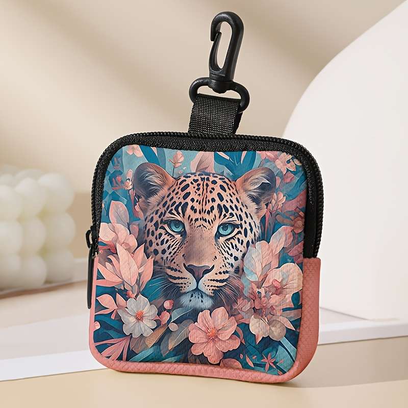 1pc 1pc Cartoon Flower Leopard Pattern Mini Multi-Functional Coin Wallet Simple Large Capacity De