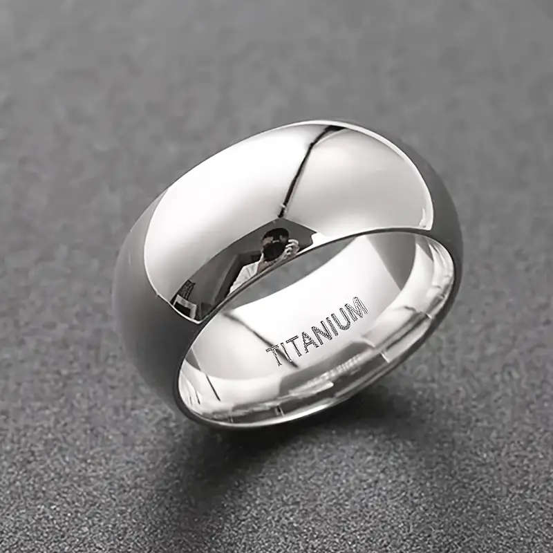 Titamium 8mm Mens Fashion Ring, Durable, Modern