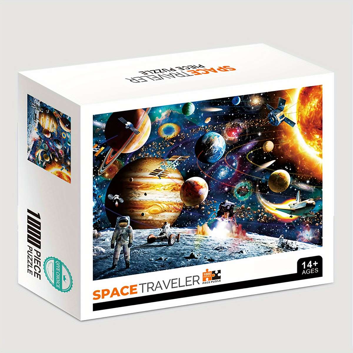 1000pcs Space Traveler Jigsaw Puzzle Vibrant Outer Space Scene with Planets Stars