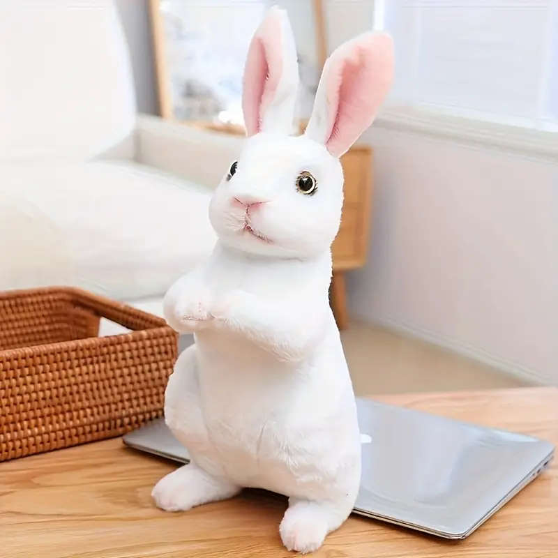 1-Piece Realistic Rabbit Plush Toy Set White