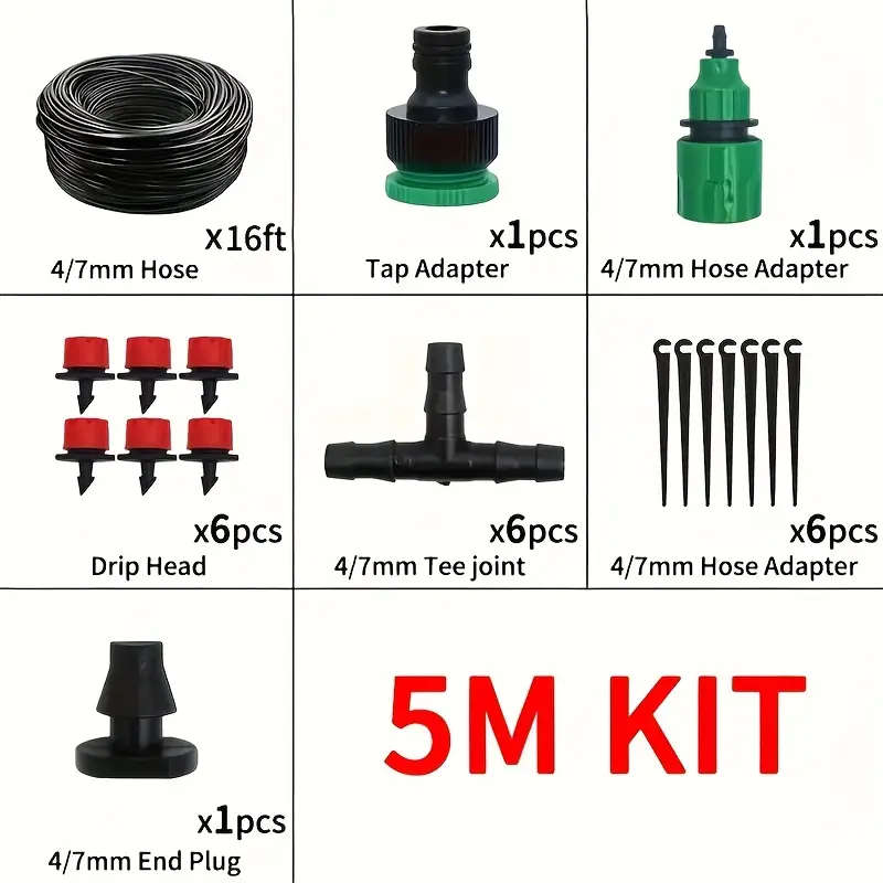5m Professional Garden Drip Irrigation System Combination Set