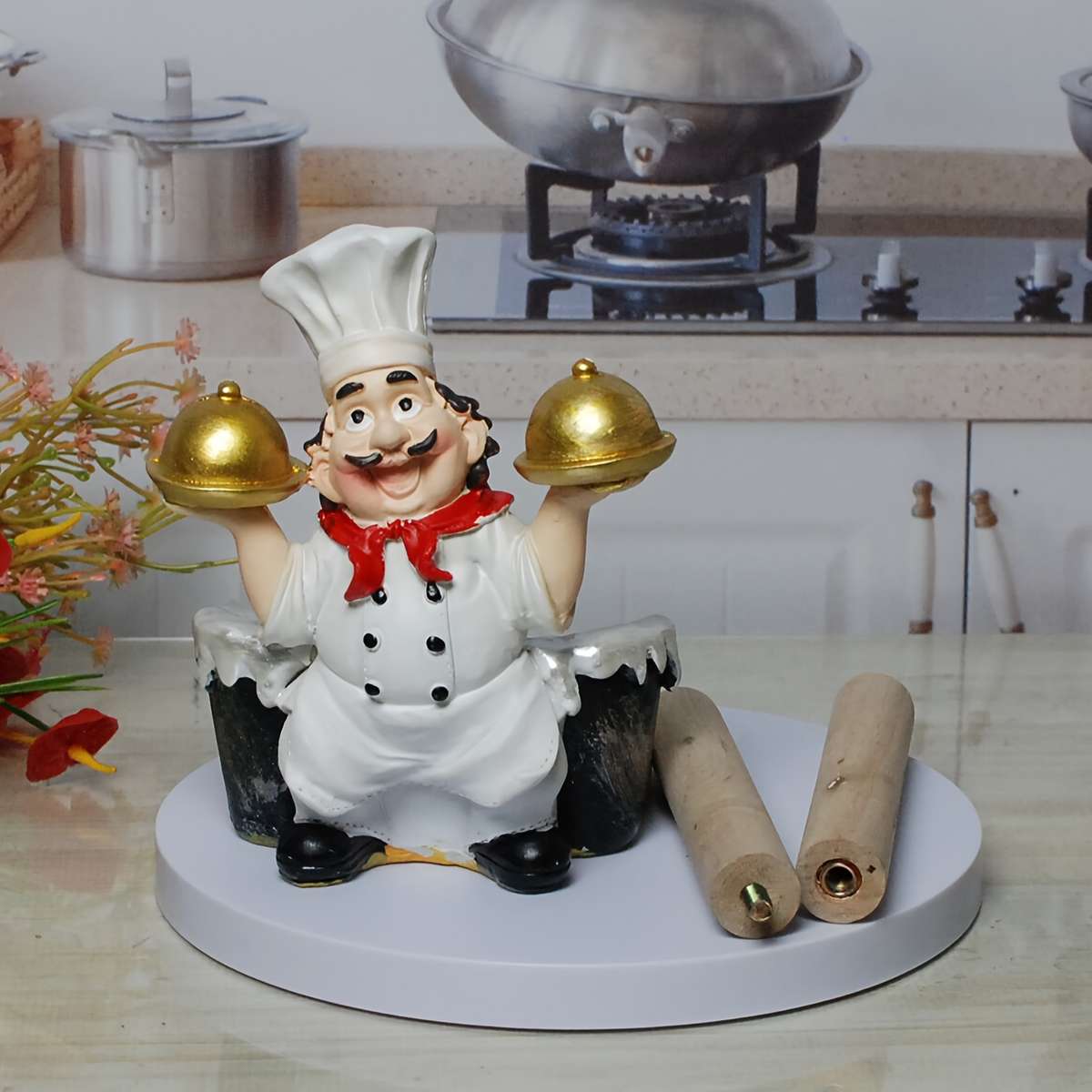 1pc Chef Double Tray Paper Towel Holder