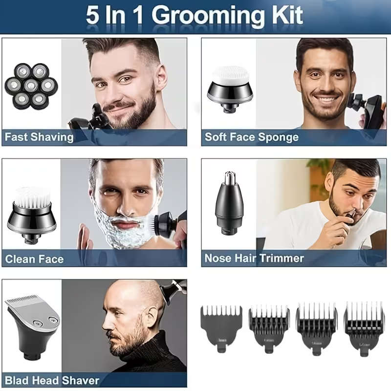 5 in 1 Electric Rechargeable Shaver for Men