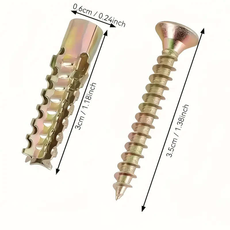 50 Pcs 25 Sets Of Iron Serrated Gecko Expansion Screws Light Metal Expansion Pipe Nails M6