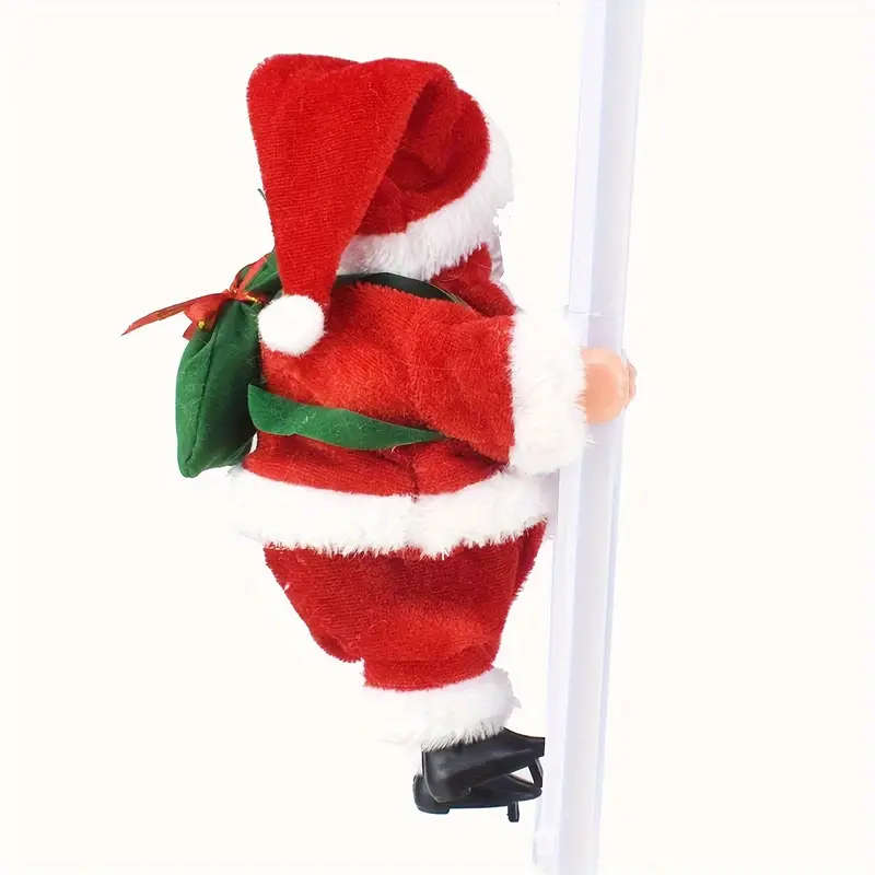 Santa Claus Singing and Climbing Ladder Decoration Set