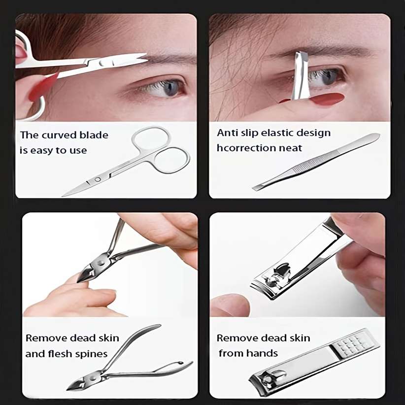 8pcs Stainless Steel Nail Clipper Set High-Quality Multi-Functional Tools for Nail Care Tra