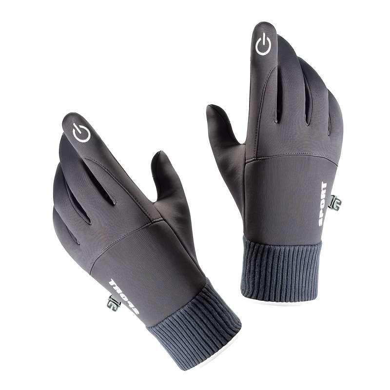 1 Pair Light Gray Warm Gloves