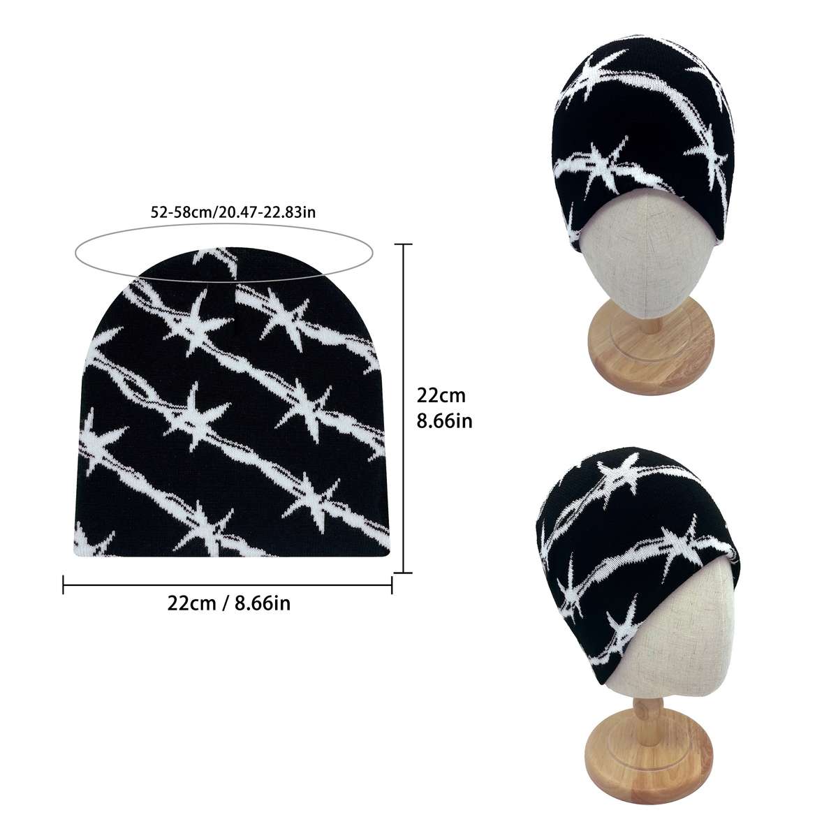 A Stylish Unisex Knit Hat With A Herringbone Pattern