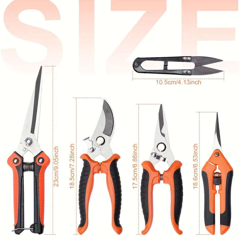 5pcs Ergonomic Garden Tool Set with Stainless Steel Pruning Shears High-Quality Blades Storage Bag P