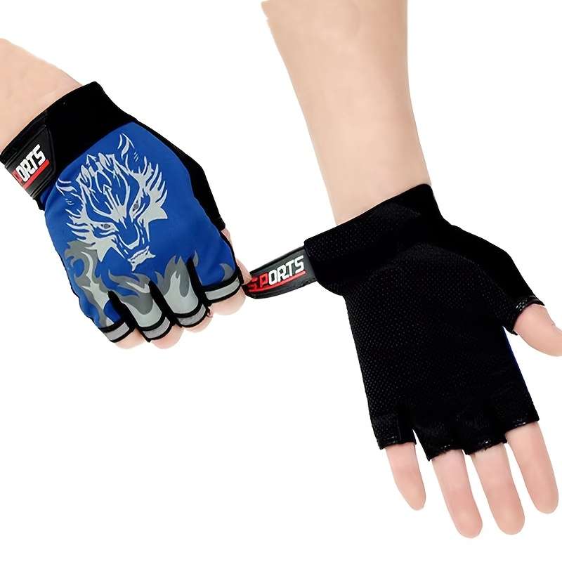 1 Pair Black Leaking Five Fingers Solid Color Outdoor Sports Gloves