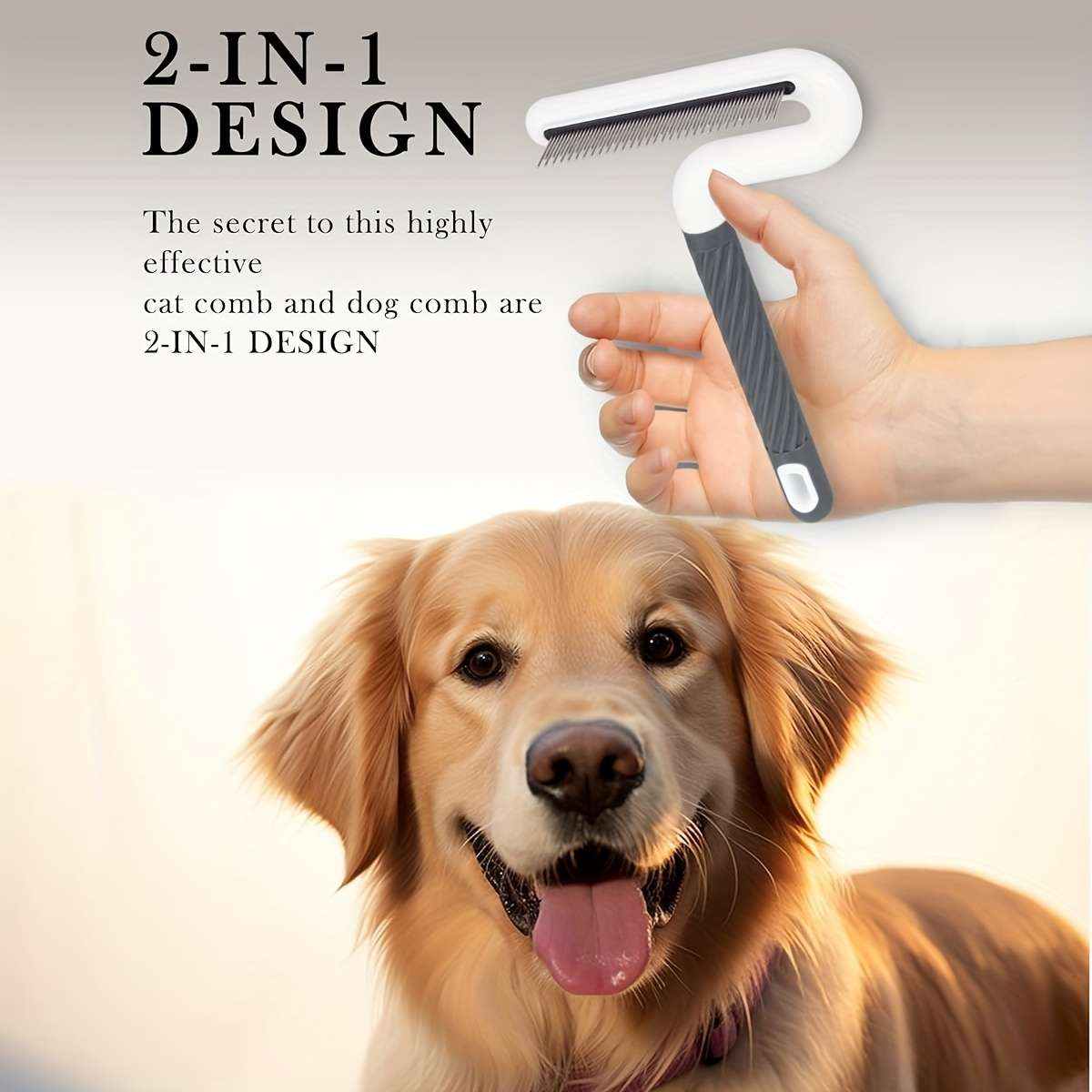 1pc Grey Double Row TeethPet Comb