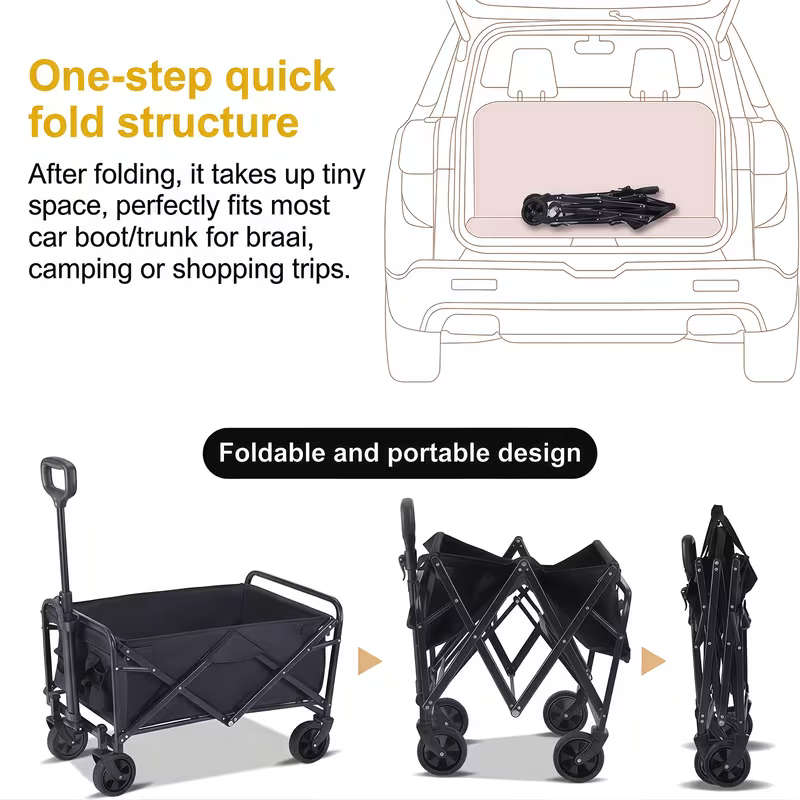 Heavy Duty Foldable Utility Trolley Wagon - LARGE
