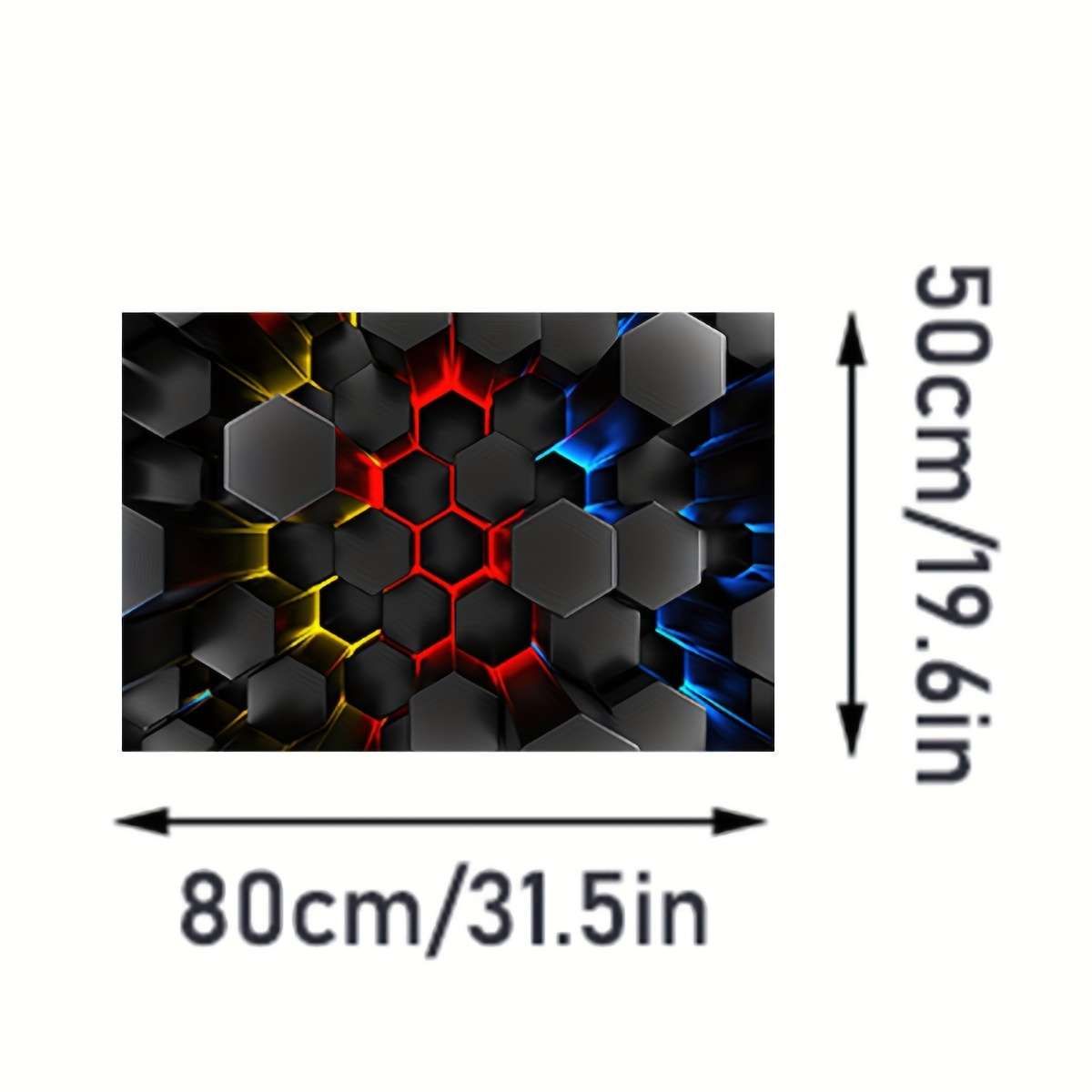 1Pc 100x150cm 39.3x59inch Hexagon Floor Mat