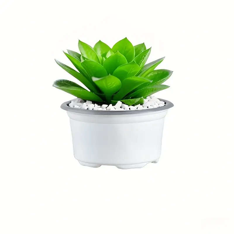 12-Pack Convenient And Simple White Plastic Succulent Plant Pots