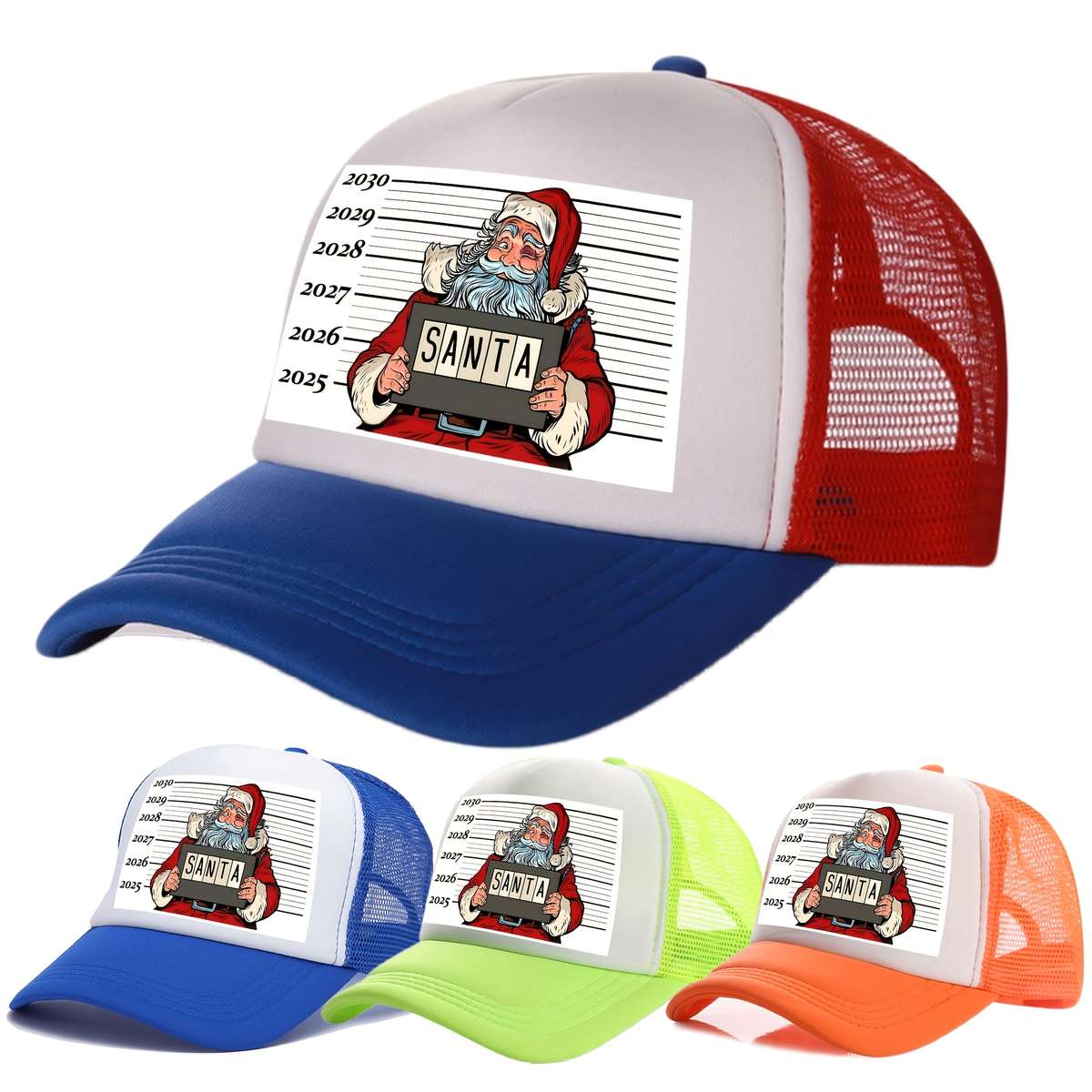Christmas Santa Print Trucker Cap