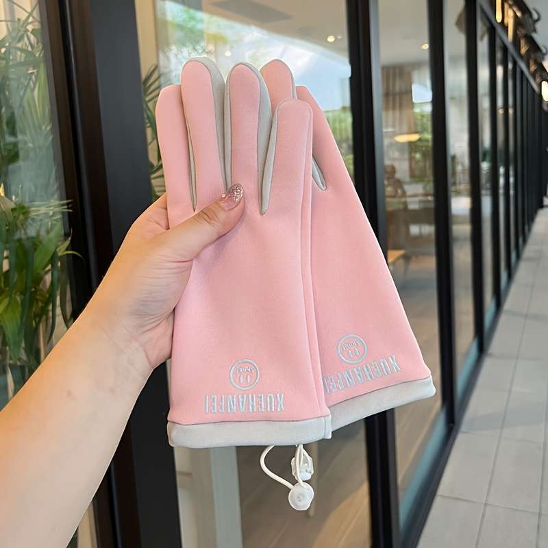 1 Pair Black Warm Gloves