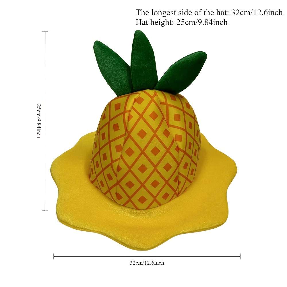 Novelty Pineapple Party Hat Polyester Fabric Machine Washable Featherless No Electricit