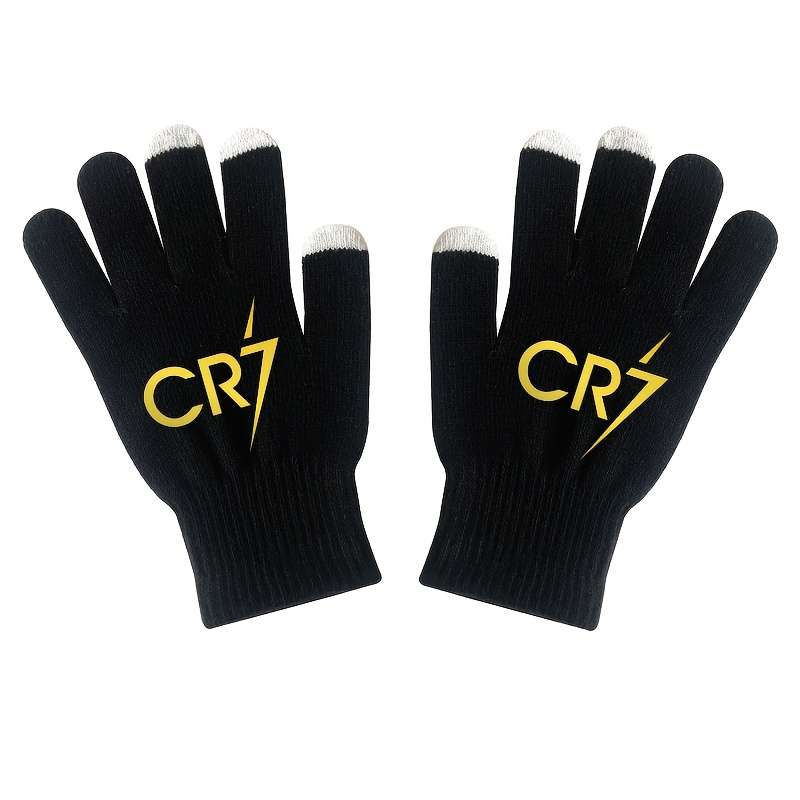 1 Pair Black Lightning Warm Gloves