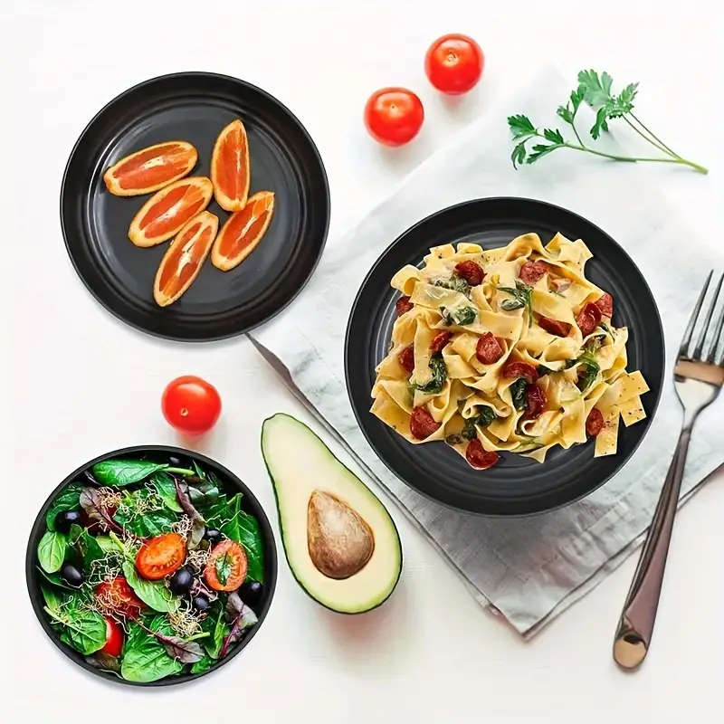 32 Piece Plastic Dinnerware Set Unbreakable, Lightweight Dinnerware Sets for 4