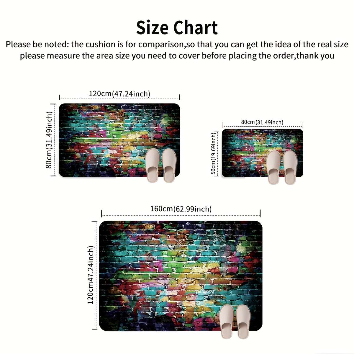 1Pc 19.6x31.5inch 50x80cm Floor Mat