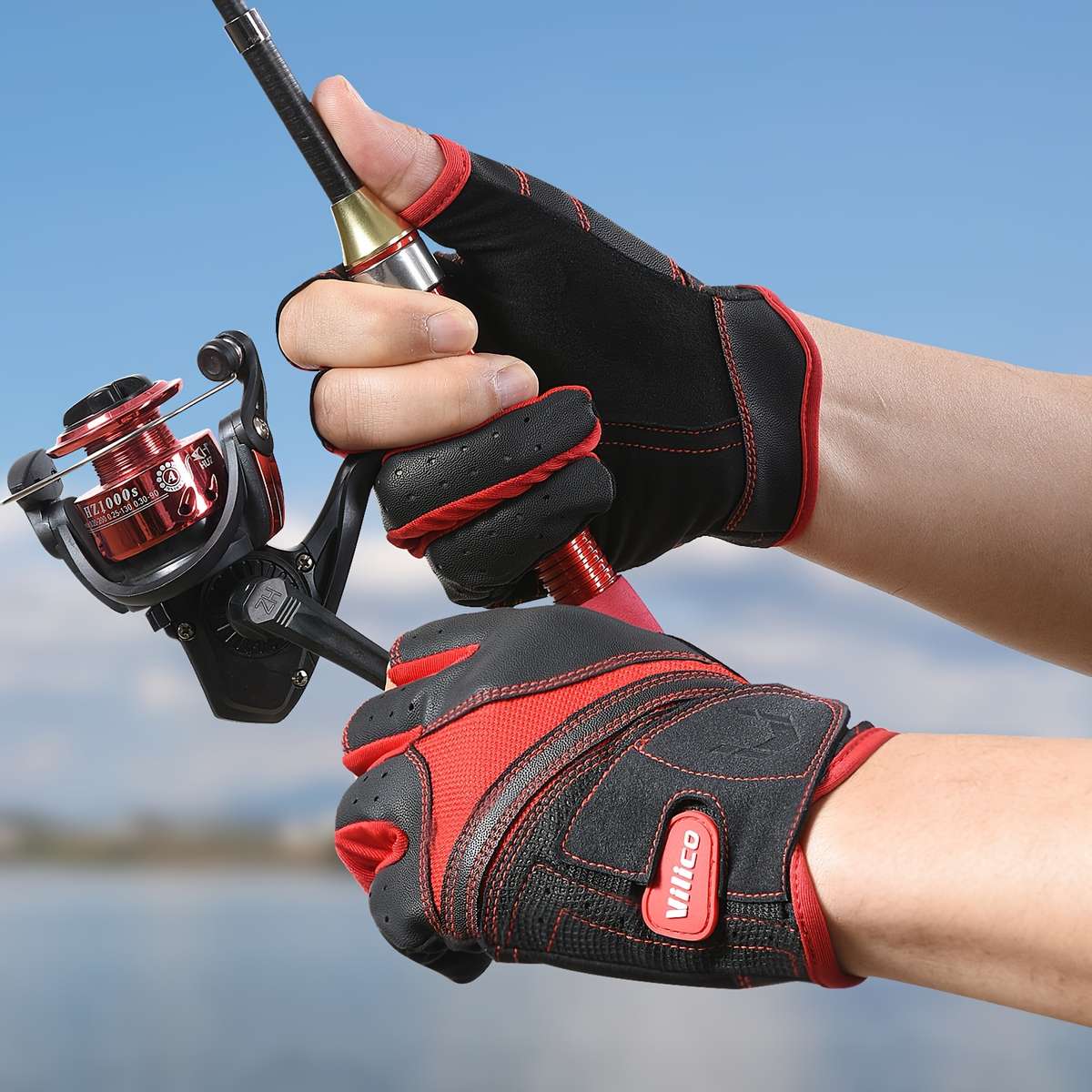 1 Pair Red Size L Outdoor Sports Gloves