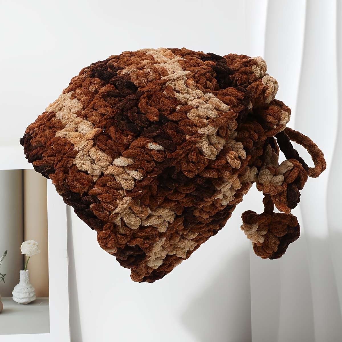 Colorful Clover Top Beanie Hat 100% Polyester Woven Knit Elastic Fit Lightweight Casual