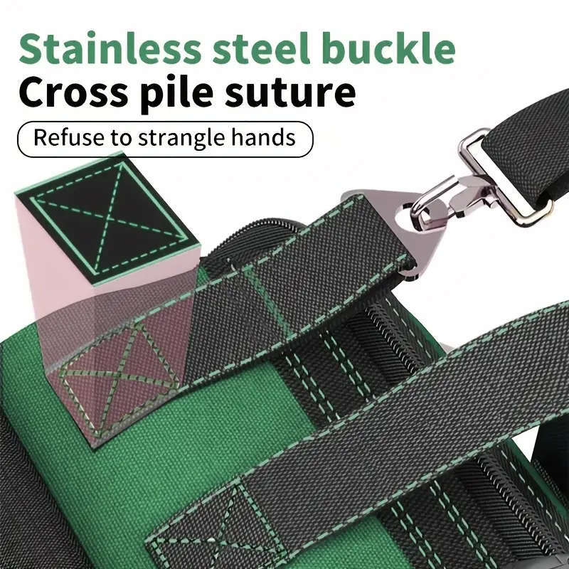 1pc Professional Waterproof Tool Bag Durable Metal Tool Organizer Multi-Pocket Storage Portable Hand