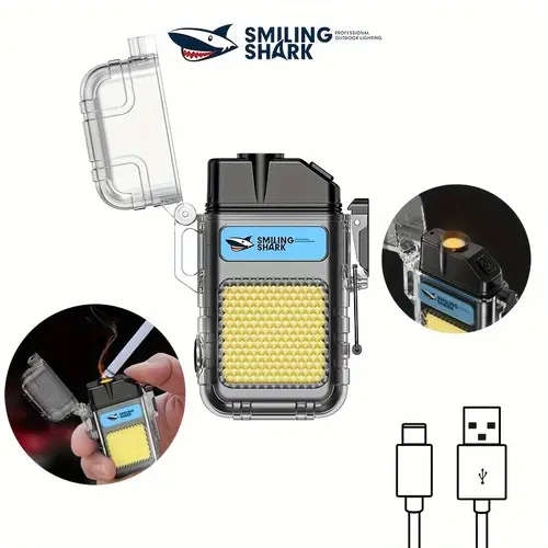 1pc TIP066 Mini USB Rechargeable Work Light Arc Lighter Super Bright COB Floodligh Windproof Flamele
