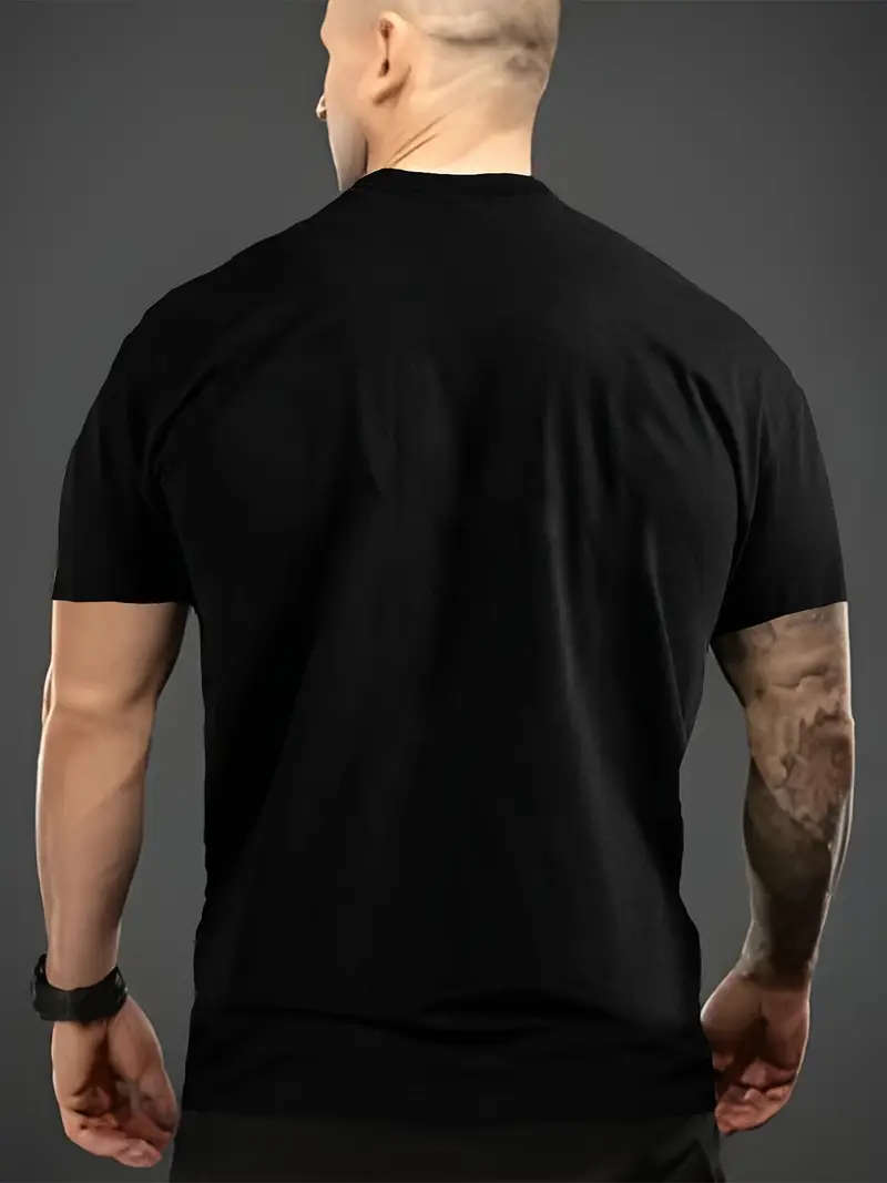 Men's T-Shirt - Casual, Breathable Polyester, Crew Neck, Short Sleeve