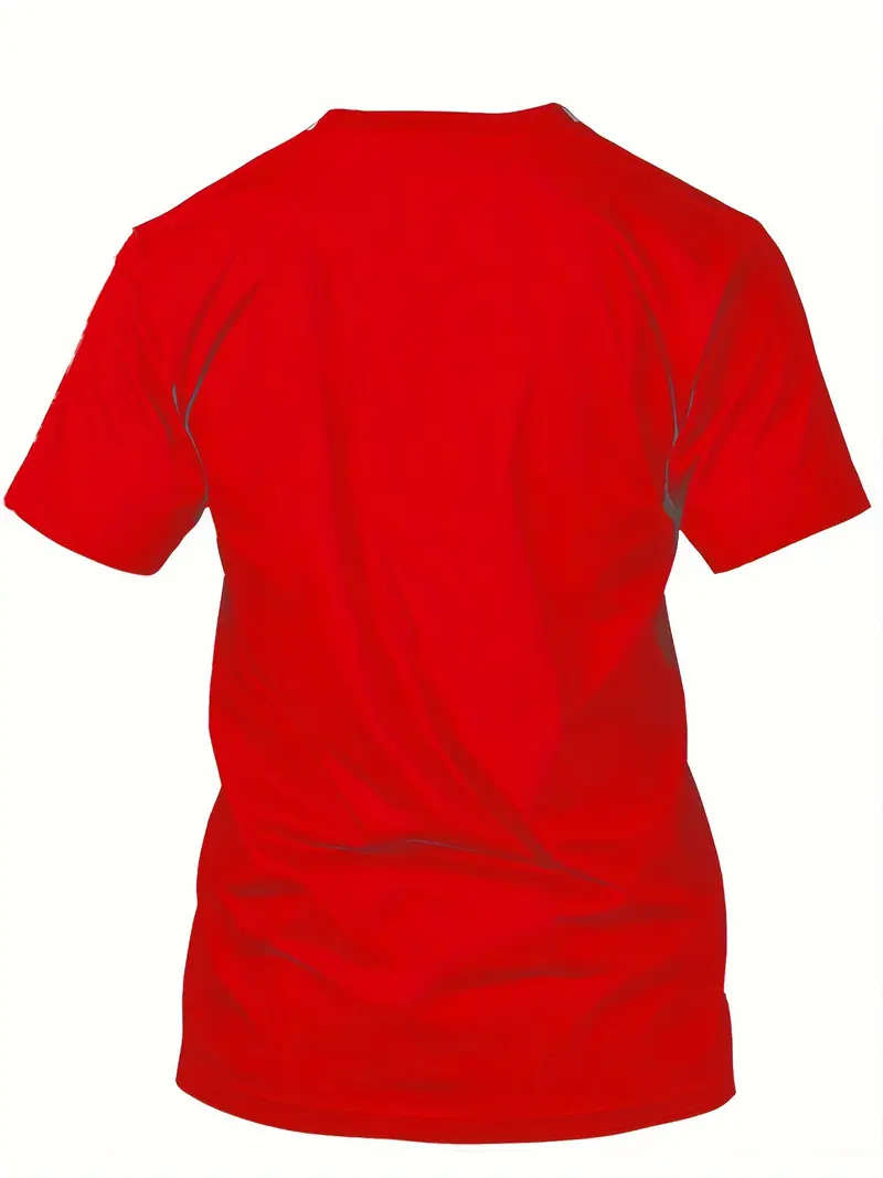 Men's Crew Neck Short Sleeve T-shirt, Casual Summer